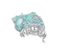 BRBRB Dije de cangrejo ermitaño en plata de ley S925 | Compatible con Pandora, Biagi, Troll y Chamilia | Pulsera y collar DIY con temática oceánica | Caja de regalo y paño de limpieza