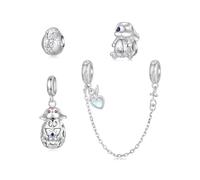 BRBRB Dijes divertidos de huevos de conejito de Pascua for pulseras, cuentas colgantes de plata de ley 925 for hacer tú mismo, compatibles con pulseras y collares Pandora, regalo de San Valentín, joye