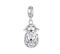BRBRB Dijes divertidos de huevos de conejito de Pascua for pulseras, cuentas colgantes de plata de ley 925 for hacer tú mismo, compatibles con pulseras y collares Pandora, regalo de San Valentín, joye