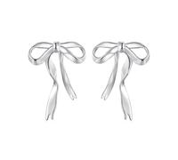 BRBRB Pendientes de lazo de plata de ley S925 - Pendientes colgantes hipoalergénicos for orejas sensibles | Regalo elegante for graduación, Día de la Madre y bodas