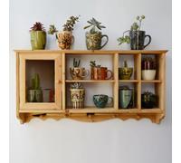 BRCYKRWY Aparador de cocina de madera montado en la pared, estante rectangular moderno for juego de té, estante colgante for curiosidades, gabinete flotante for sala de estar, cocina(Natural 4)