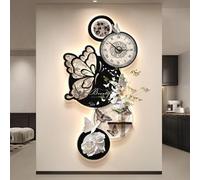BRCYKRWY Reloj de Pared Decorativo 3D con Hermosas Mariposas Reloj de Pared versátil con Acabado de Cristal Arte Mural Creativo para la Sala de Estar Ideal para la decoración