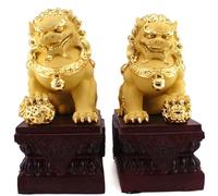 BRDECOR Par de Estatuas de Perros Fu Foo Estatuas del León Guardián Encanto Chino para La Prosperidad y La Riqueza Regalo de Decoración del Hogar Feng Shui,Large