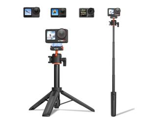 BRDRC Action 5 Pro - Accesorios para trípode, barra de extensión de 21 pulgadas, mini mesa de escritorio, palo para selfie, agarre portátil, soporte de liberación rápida con zapata fría para cámara