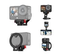 BRDRC Action 6 Base de soporte magnética, adaptador de liberación rápida de aleación de aluminio para DJI Osmo Nano, para MagSafe iPhone, soporte de mesa de escritorio con ajustable de 360° y