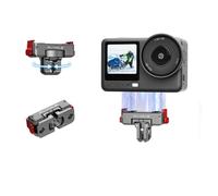 BRDRC Action 6 - Soporte magnético de liberación rápida, rotación horizontal de 360°, adaptador de aleación de aluminio para DJI OSMO Action 6/Nano, con agujero roscado de 1/4 pulgadas y cámara de