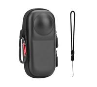 BRDRC Funda de transporte para Insta 360 X4 X5 (para tapa de lente original), bolsa de almacenamiento portátil pequeña, funda protectora rígida de viaje con correa de muñeca mosquetón para accesorios