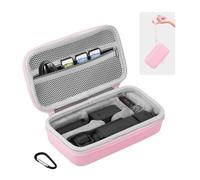 BRDRC Funda de transporte portátil y bolsa de almacenamiento rígida para DJI Osmo Pocket 3 Creator Combo con muñeca y mosquetón (rosa)