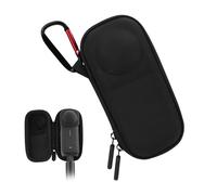 BRDRC Funda pequeña portátil para Insta360 X4 X5 (para tapa de lente original), bolsa de almacenamiento de transporte, funda protectora rígida de viaje con correa de muñeca mosquetón para accesorios