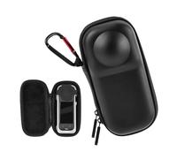 BRDRC Funda pequeña portátil para Insta360 X5 X4 (para jaula y tapa de lente), bolsa de almacenamiento de transporte, funda protectora de viaje con correa de muñeca mosquetón para accesorios Insta 360