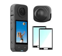 BRDRC Insta 360 X5 - Juego de 2 protectores de pantalla de vidrio templado, protector de silicona para Insta360 X5 X4