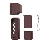 BRDRC - Juego de fundas de silicona para cámara compatible con Pocket 4, cubiertas de cuerpo de pantalla de lente con cordón para uso de viaje, funda de almacenamiento