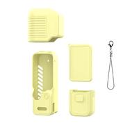 BRDRC - Juego de fundas de silicona para cámara compatible con Pocket 4, cubiertas de cuerpo de pantalla de lente con cordón para uso de viaje, funda de almacenamiento