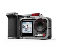 BRDRC Kit de agarre para DJI Action 5 Pro 4 3 (con jaula), soporte de mango de expansión con botón de obturador, liberación rápida, zapata fría para DJI Osmo Action 5 Pro 4 3 accesorios