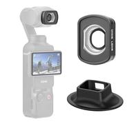 BRDRC Lente gran angular Pocket 3, filtro magnético gran angular de 0.72X con soporte base para DJI OSMO Pocket 3 Creator Combo Accesorios - FOV expandido de 112°
