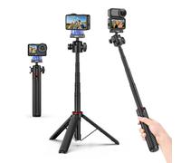 BRDRC Palo selfie trípode de 58 cm para DJI Osmo Action 6 y Nano, adaptador magnético de liberación rápida con cabezal de bola de 360°, mango extensible 3 en 1 con varilla de extensión, soporte de