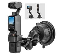 BRDRC Pocket 3 - Soporte de ventosa (mejorado), kit de soporte para parabrisas con adaptador de expansión de zapata fría para Go Pro Max Mini Hero Pocket 2 Insta 360 X4 X3 Action 5 4 3 accesorios, sin