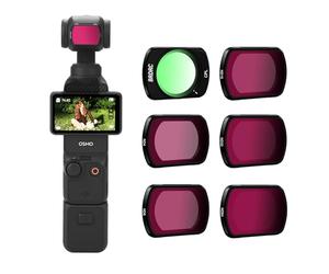 BRDRC Pocket - Juego de 3 filtros ND, Paquete de 6 - CPL ND4 ND8 ND16 ND32 ND64 Filtro de Lente para dji Osmo Pocket 3 Creator Combo Accesorios de cámara - Se Puede apilar
