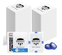 BREAALE Kit de envío de tarjetas intercambiables, paquete de 150 protectores de envío de tarjetas de 4 x 6 pulgadas con 2 rollos de cinta de pintor de 20 m, inserciones de plástico resistente