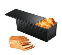Bread Baking Mold - Carbon Steel Non Stick Loaf Pan with Lid | Corrugated Sandwich Bread Tin 32x12x11cm for Homemade Baking Kitchen Restaurant Bakery Cafe Toast Cake Bread-Loaf Baker Tool Accessory