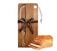 Bread Bow Knife 8 Inch - With Matching Crumb Tray, Universal Left Right Handed Design, Serrated Steel Blade, Rustic Farmhouse Kitchen Tool, Bagel Loaf Slicing Gadget | for Bakers Restaurants
