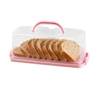 Bread Box - Cake Transport Box | Pp with Carry Handle, Lightweight Pink White Finish, Ideal for Kitchen, Countertop, Pastry, Biscuits and Bread for Food Secure