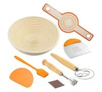 Bread Making Kit, Bread Proofing Basket Set, Beginner Dough Fermentation Set, Complete Homemade Baking Supplies for Artisan Bakers, Women, Wives, Kitchen, 1