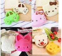 Bread sandwich making mold children's sandwich cookie cutter - DIY cat, bear, cartoon mouse, car shaped cookie cutter children's lunch box bento box boy and girl (4 pulgadas largo)