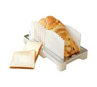 Bread Slicer - Homemade Bread Cutter With Crumb Tray | Foldable Adjustable Width Slicing Guide Kitchen Gadgets | Kitchen Baking Tool | Cooking Gadget Bagels Cakes Sandwiches Toast Pastry Slicing Aid