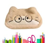 Bread Toast Cat Pencil Case, Pen Holder Organizer, Soft Fabric Zipper Storage Bag, Makeup Travel Pouch for Drawing Writing Erasers Rulers School Office Home, Pencil Storage Case, Plush Organizer Bag