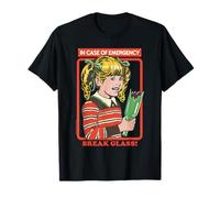 Break Glass Sarcastic Retro Vintage Funny Adult Humor Camiseta