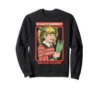 Break Glass Sarcastic Retro Vintage Funny Adult Humor Sudadera