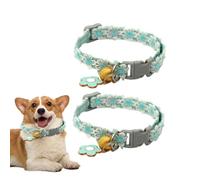 Breakaway de Cuello de Gato - 2X Collar de Cachorro con Hebilla y Campana | Coloque cómodo para Caminar, cómodos Suministros de Mascotas Ajustables para Caminar al Aire Libre, Viajar, Entrenamiento