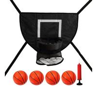 Breakaway Rim Basketball Hoop For Dunking with 4 Mini Basketballs and Pump, Trampoline Attachment Accessories Indoor & Outdoor Use