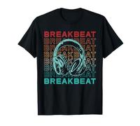 Breakbeat con auriculares - Música de baile electrónica vintage Camiseta