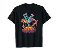 Breakdance T Rex sobre Dinosaurio volcán en erupción Camiseta
