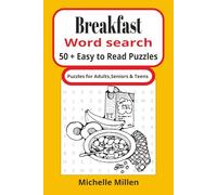 Breakfast: Easy to read large print word search book 50+puzzles with answers 6x9 inches 110 pages for adults seniors and teens