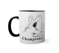 breakfast of Champions parody Taza de color negro con mango a juego 330ml