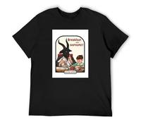 Breakfast with Baphomet Demon Goat - Camiseta de algodón para hombre, color negro, Negro , S