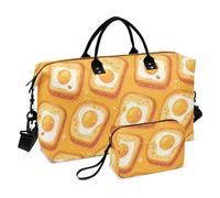 Breakfast Yummy Toast - Bolsa deportiva decorativa para fin de semana, con correa ajustable, para viajes de negocios, multifuncional, color amarillo