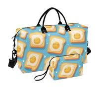 Breakfast Yummy Toast - Bolsas decorativas para fin de semana, color amarillo, bolsa de gimnasio grande con bolsa de aseo para viaje, plegable