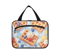 Breakfast Yummy Waffles - Bolsa colgante amarilla para hombre con gancho, bolsa de aseo compacta de diseño para viajes, maquillaje, gimnasio, bolsa para guardar maquillaje, L
