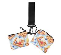 Breakfast Yummy Waffles - Monederos amarillos para mujer, tarjeteros, monedero de moda con llavero para el trabajo, viajes, 2 unidades, desayuno deliciosos waffles amarillos, 1 size, Casual