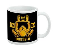 Breaking Bad Barrel - Taza de café de cerámica con máscara de gas de abeja, tazas de regalo novedosas para café, té y bebidas calientes, 11 onzas, color blanco