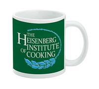 Breaking Bad Heisenberg Institute Taza de café de cerámica, tazas de regalo novedosas para café, té y bebidas calientes, 325 ml, color blanco