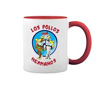 Breaking Bad Los Pollos Hermanos Blanco Taza Aro y Mango Con Rojo Mug