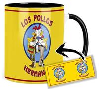 Breaking Bad Los Pollos Hermanos Taza Interior y Asa Negra Ceramica Mug