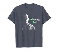 Breaking Bad Walter White with Logo Camiseta, Hombre, Azul Jaspeado, 5XL