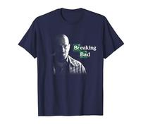 Breaking Bad Walter White with Logo Camiseta, Hombre, Azul Marino, 5XL