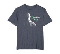 Breaking Bad Walter White with Logo Camiseta, Hombre Tallas Grandes, Azul Jaspeado, 5X Alto
